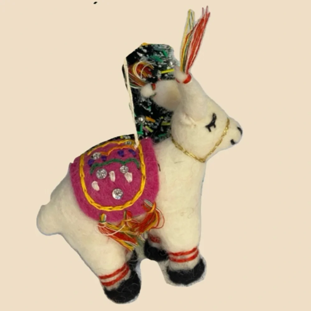 Llama Felt Ornament
